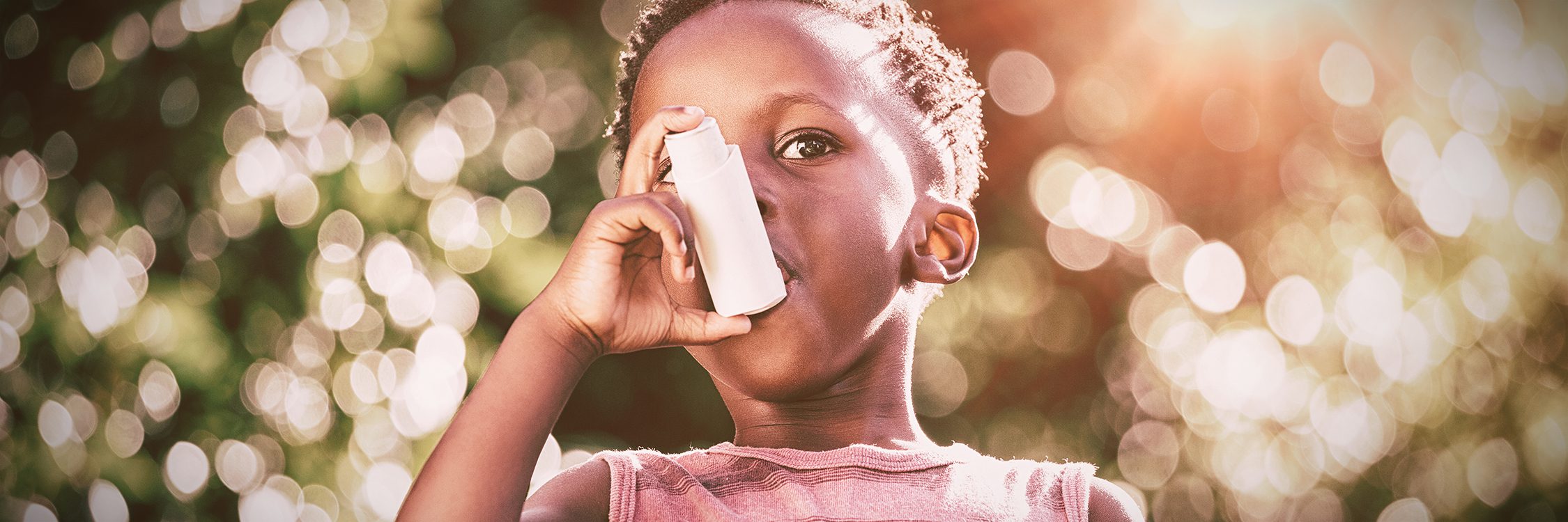 Boy,Using,A,Asthma,Inhalator,In,A,Park