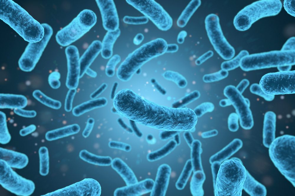 3d,Rendering,Bacteria,Closeup,In,Blue,Background.,3d,Illustration.